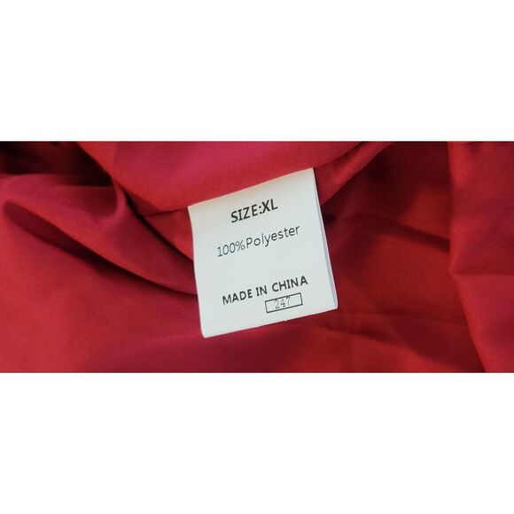 Farysays Wrap V Neck Flowy Pleated Long Sleeve Red Midi DressSz XL - Picture 6 of 7